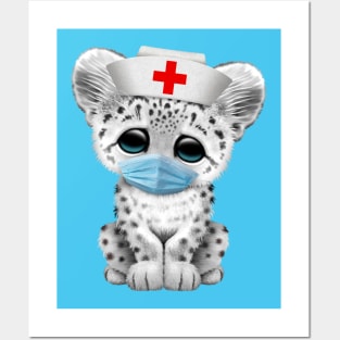 Cute Snow Leopard Cub Nurse Posters and Art